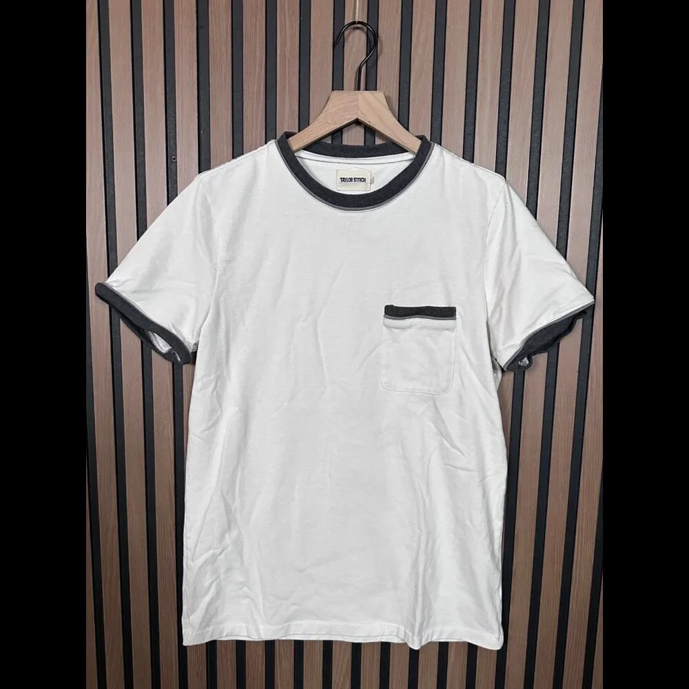 Taylor Stitch T Shirt 40 / L Womens White Pocket Tee Short Sleeve Cotton - Picture 1 of 8